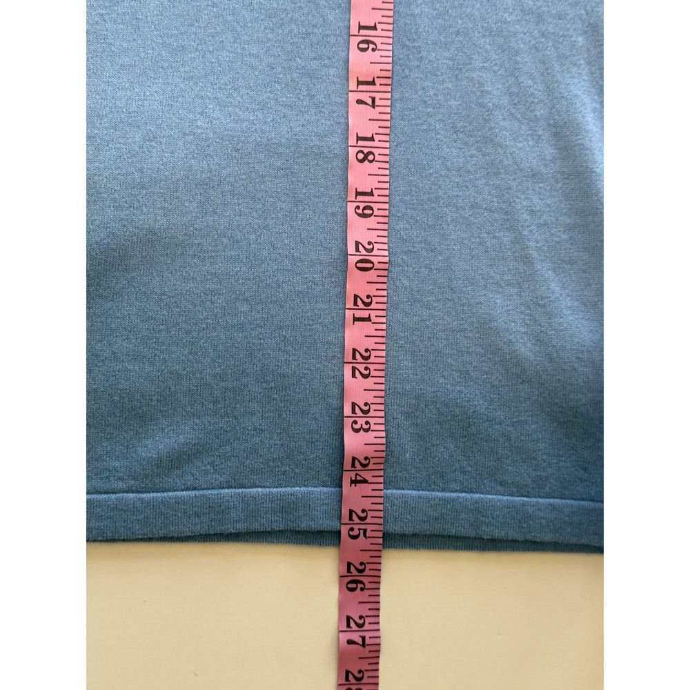 J. Mclaughlin Cotton Stretch Sweater Lightweight Baby Blue Button Preppy Medium - Picture 9 of 11
